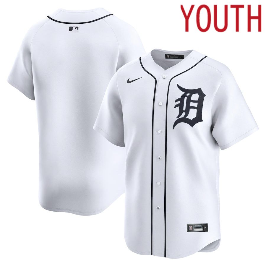 Youth Detroit Tigers Nike White Home Limited MLB Jersey->youth mlb jersey->Youth Jersey